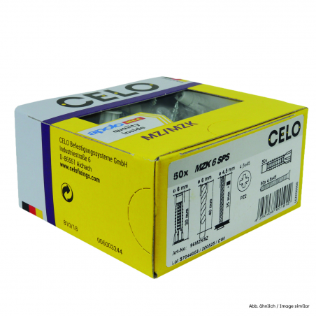 MZK Ø6 univerzális műanyag galléros dűbel, 4,5x45 csavarral