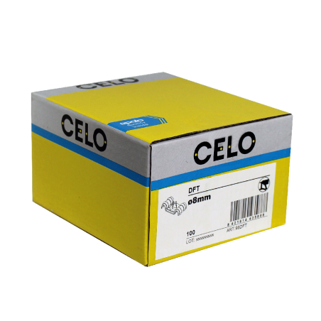 DFT lőhető tűzálló félköríves fém dupla bilincs előrögzítővel Ø 8 mm