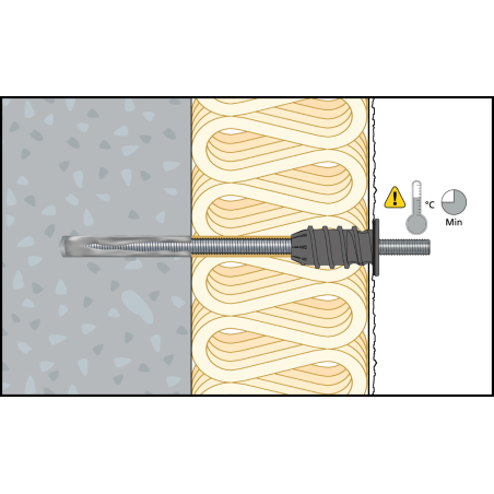 Szerelési kép – ResiTHERM® 12 betonba/porózus betonba történő telepítése 9