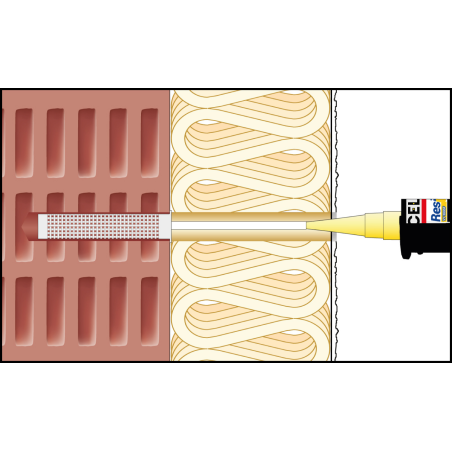 Szerelési kép – ResiTHERM® 12 üreges tégla/ falazatba történő telepítése 8