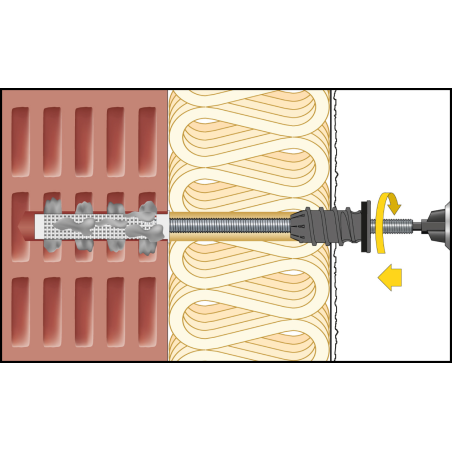 Szerelési kép – ResiTHERM® 12 üreges tégla/ falazatba történő telepítése 9