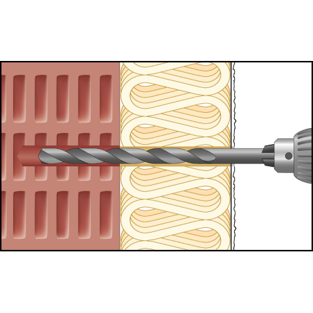 Szerelési kép – ResiTHERM® 12 üreges tégla/ falazatba történő telepítése 1
