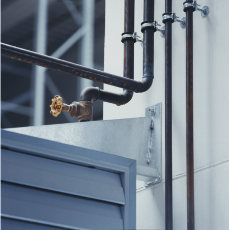 RI Ø60 nagy terhelhetőségű acél bilincs, EPDM szigeteléssel, M8+M10 kombinált menettel