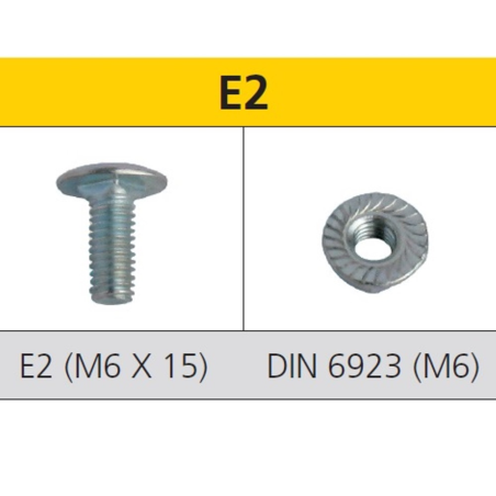 E2 tálcacsavar + anya