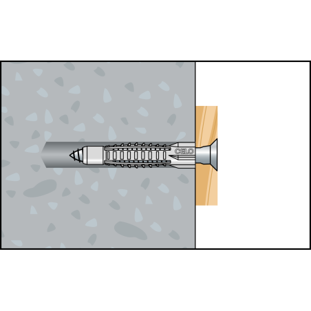 MZK Ø10 univerzális műanyag dűbel gallérral