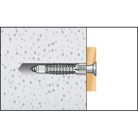 MZK Ø6 univerzális műanyag galléros dűbel, 4,5x45 csavarral