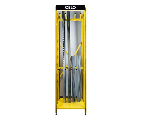 Perfiles: Expositor para distribución de CELO para la exhibición de perfiles de forma ordenada y con fácil extracción